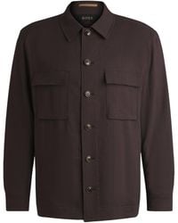 BOSS - Linen-Virgin Wool Overshirt - Lyst