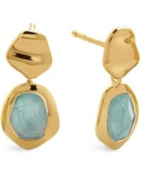 Monica Vinader - Small Vermeil And Aquamarine Odyssey Drop Earrings - Lyst