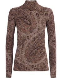 Etro - Wool Paisley High-Neck Sweater - Lyst