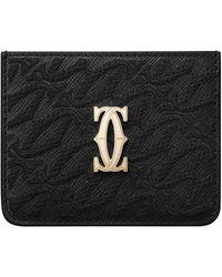 Cartier - Leather C De Embroidered Card Holder - Lyst