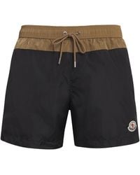 Moncler - Logo Contrast Panel Swim Shorts - Lyst
