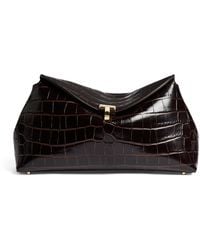 TOTEME - Croc-Embossed Leather T-Lock Clutch Bag - Lyst