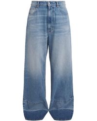 MM6 by Maison Margiela - Panelled Wide-Leg Jeans - Lyst