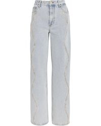 Sandro - Embellished Wide-Leg Jeans - Lyst