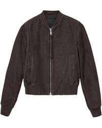 AllSaints - Suede Orten Bomber Jacket - Lyst