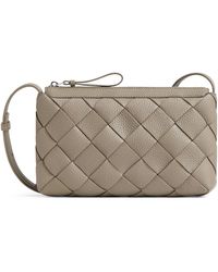 Bottega Veneta - Small Leather Zipped Diago Messenger Bag - Lyst