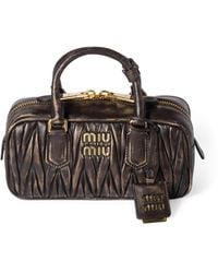 Miu Miu - Matelassé Leather Arcadie Top-Handle Bag - Lyst
