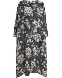 Eskandar - Linen Floral Scoop-Neck Midi Dress - Lyst