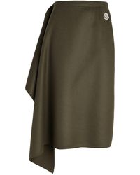 Moncler - Wool-cashmere Wrap Midi Skirt - Lyst