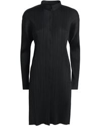 Pleats Please Issey Miyake - Pleated Stand Collar Shirt - Lyst