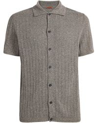Barena - Linen-Cotton Knit Short-Sleeve Shirt - Lyst