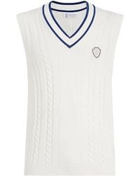 Brunello Cucinelli - Cotton Cable-Knit Sweater Vest - Lyst