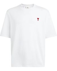 Ami Paris - White T Shirt With Logo - Lyst