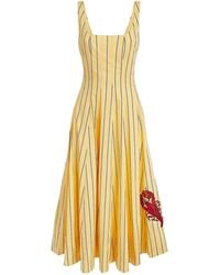STAUD - Stripe Wells Midi Dress - Lyst