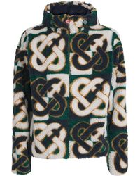 CASABLANCA - Fleece Monogram Hooded Jacket - Lyst