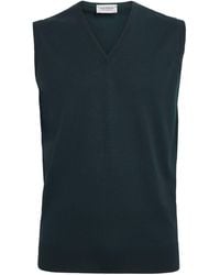 John Smedley - Merino Wool V-Neck Sweater Vest - Lyst
