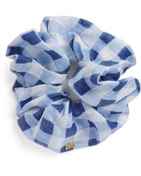 Sandro - Linen-Blend Gingham Scrunchie - Lyst