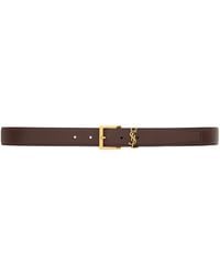 Saint Laurent - Calfskin Cassandre Belt - Lyst
