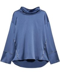 MAX&Co. - Stretch-Silk Cowl-Neck Blouse - Lyst