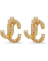 Jimmy Choo - Crystal-Embellished Jc Stud Earrings - Lyst