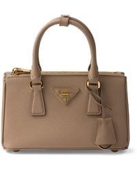 Prada - Mini Saffiano Leather Galleria Top-Handle Bag - Lyst