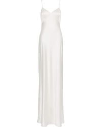 Max Mara - Silk V-Neck Maxi Dress - Lyst