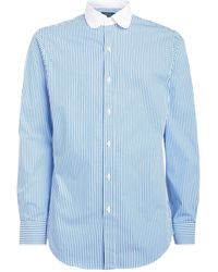 Contrast Collar Shirt in Blue for Men 