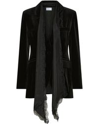 Marella - Stretch-Velvet Silk-Scarf Blazer - Lyst