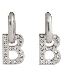 Balenciaga - Xs B Chain Drop Earrings - Lyst
