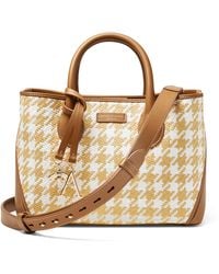 Aspinal of London - Medium Raffia Houndsooth London Tote Bag - Lyst