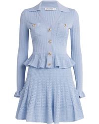 Self-Portrait - Pointelle Knit Mini Dress - Lyst
