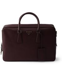 Prada - Saffiano Leather Briefcase - Lyst