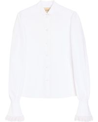 Valentino - Cotton Scalloped-Cuff Shirt - Lyst