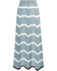 La DoubleJ - Cotton Chevron Midi Skirt - Lyst