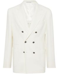 Brunello Cucinelli - Wool Double-breasted Suit Jacket - Lyst