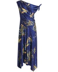 STAUD - Silk Portia Midi Dress - Lyst