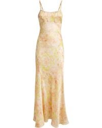 Sandro - Satin Floral Maxi Dress - Lyst