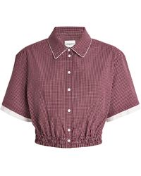 Claudie Pierlot - Cotton Check Cropped Shirt - Lyst