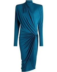 Balmain - Draped Long-Sleeve Midi Dress - Lyst