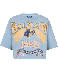Balmain - Cropped Western T-shirt - Lyst