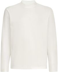 Brunello Cucinelli - Cotton High-Neck Long-Sleeve T-Shirt - Lyst