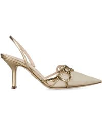 Rodo - Metallic Leather Rosie Slingback Pumps 80 - Lyst