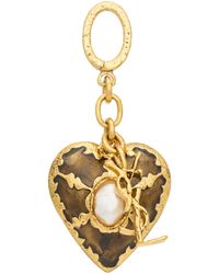 Saint Laurent - Cassandre Heart Bag Charm - Lyst