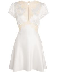 Doen - Silk Lace-Trim Junia Mini Dress - Lyst