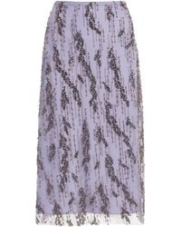 STAUD - Embellished Angela Midi Skirt - Lyst