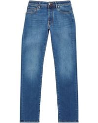 Jacob Cohen - Crocodile Leather Patch Straight Jeans - Lyst
