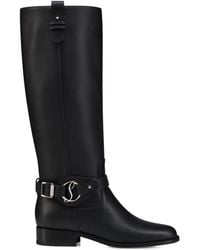 Christian Louboutin - Dianouchette Botta Leather Flat Boots - Lyst