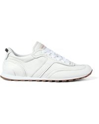 Brunello Cucinelli - Grained Leather Running Sneakers - Lyst