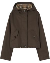 Burberry - Tropical Gabardine Cropped Parka Coat - Lyst