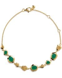 Monica Vinader - Vermeil And Onyx Odyssey Pebbled Chain Bracelet - Lyst